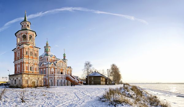 Panoramic photo of Simeon Stolpnik church in Great Ustjug