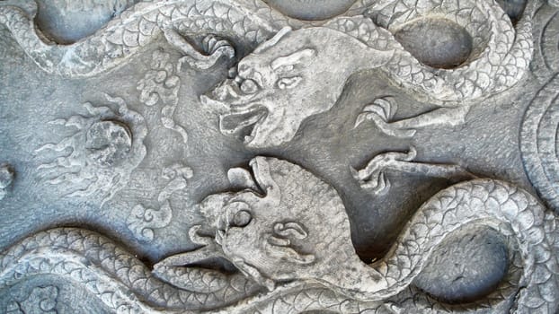 Historical stone carvings of dragon in China