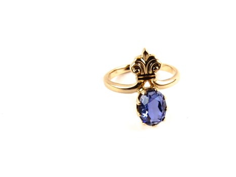 Ring with blue gem