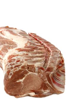 Raw pork roast - isolated over white background