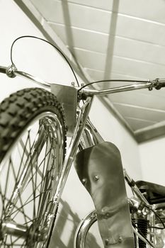 highly chromed speedway racing motorcycle
