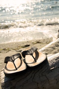 Sandals on the beach