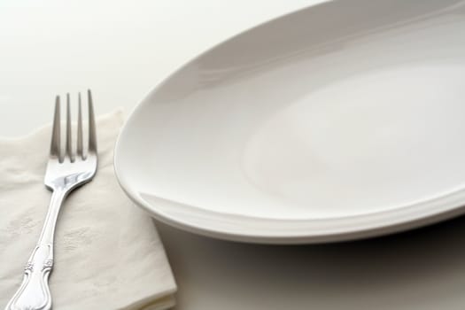 White dining plate