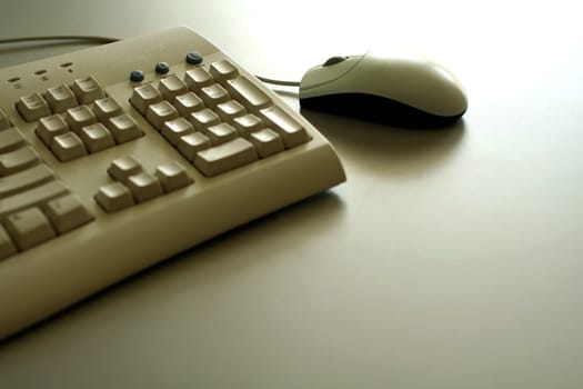 A mouse and a keyboard