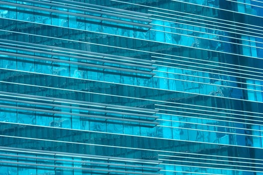 Modern buildings glass wall downtown Lisbon