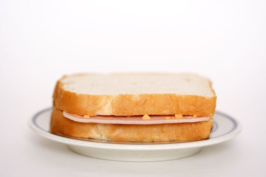 Ham sandwich on a plate