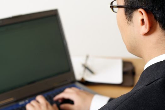 Businessman working on his laptop