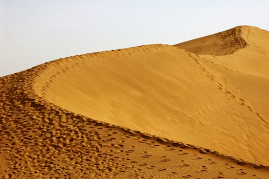 Landscape of the curves and hills in the desert