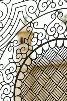Patterns of  an iron window in a mosque