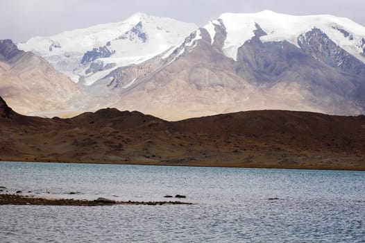 Landscape of snow mountains in the winter