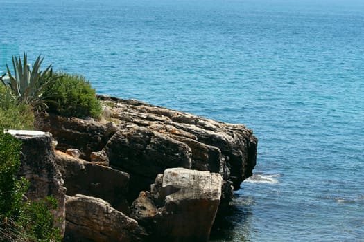 Sea landscape with stones