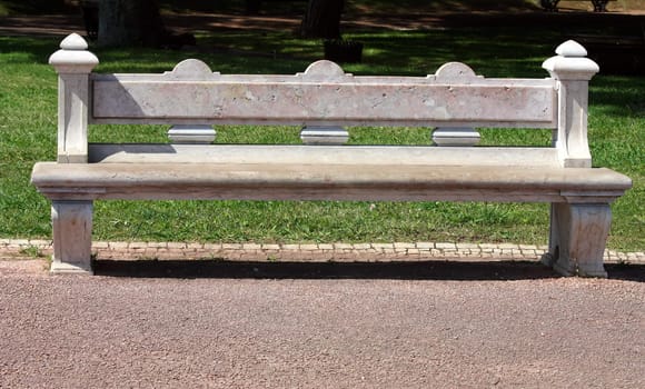 Stone bench in park