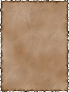 illustration of the old brown paper with  burnt on the edges 