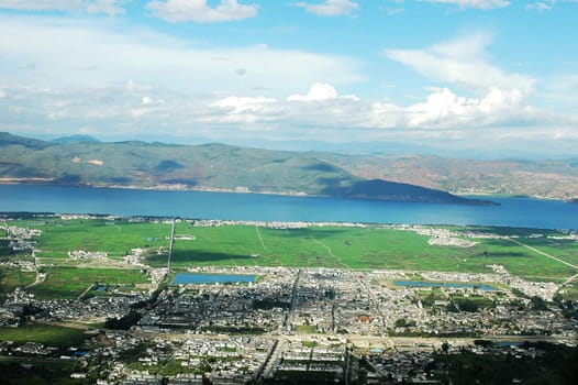 Landscape of the famous ancient town of Dali in Yunnan China