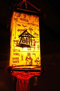 A typical Chinese lantern lighting at night
