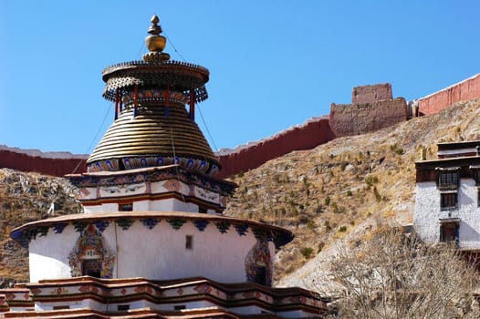 Landmark of an ancient lamasery in Tibet