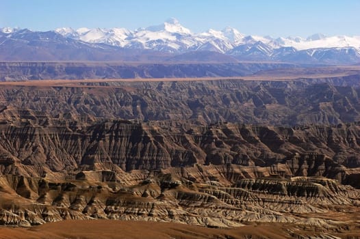 Landscape in the highlands of Tibet