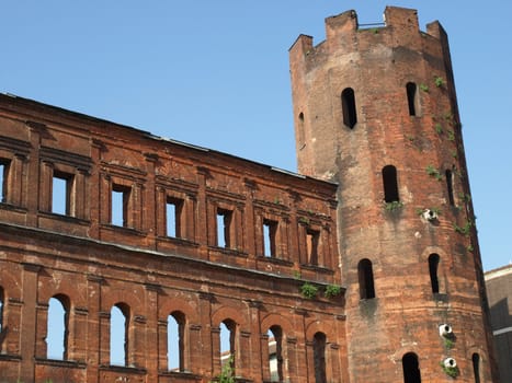 Porte Palatine Roman gates in Turin, Italy