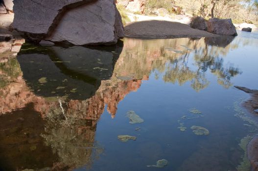 desert pond in the red center, northern territory, australia