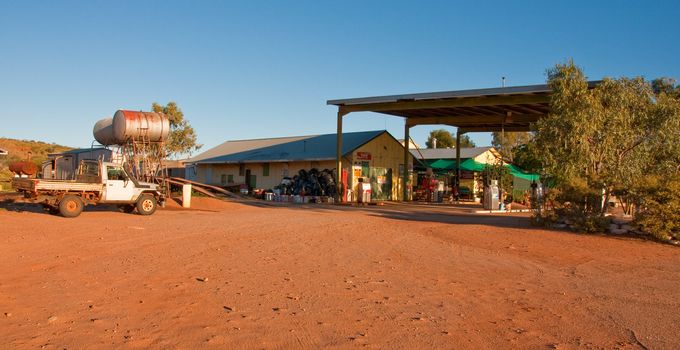 gas station in australian outback, northern territory