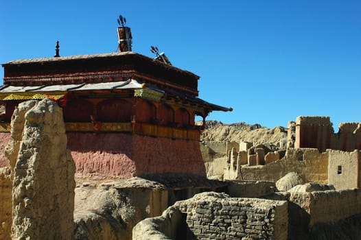 Relics and ruins of an ancient castle in west Tibet