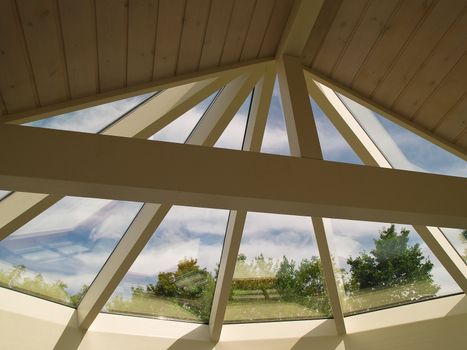 Details of glass roof of a solarium conservatory sun room