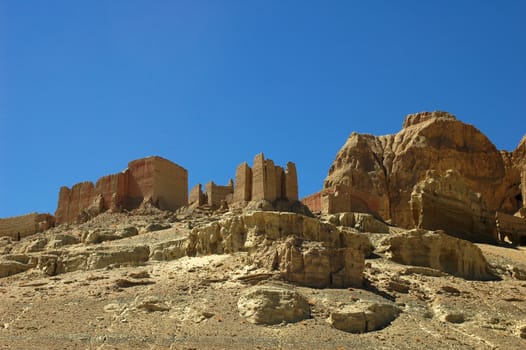 Relics and ruins of an ancient castle in west Tibet