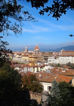 Heart-shaped view on the cathedral of Florence, Italy.