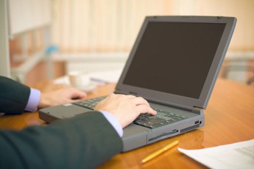 The business people planning on the laptop