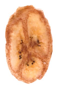 Isolated image of a banana chip.