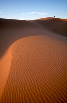 People at the dunes of the Moroccan Sahara