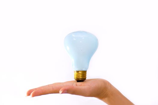 light bulb on a hand 