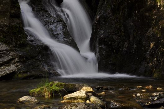 waterfalls in a mountain brook