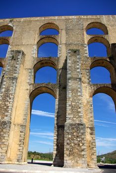 Aqueduct  in old city of Elvas, south of Portugal.