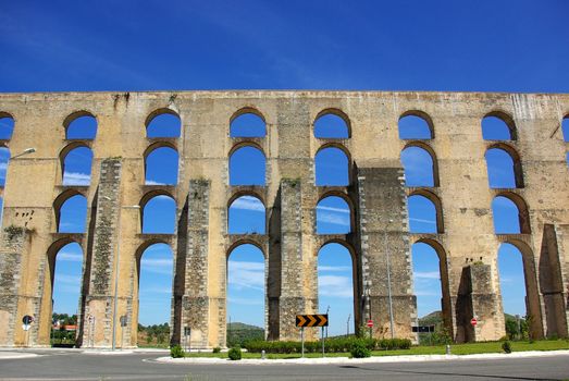 Aqueduct  in old city of Elvas, south of Portugal.