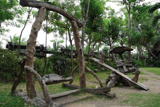 childrens play ground  with nature theme 
