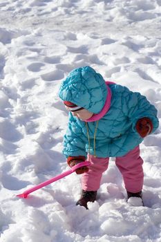 child in a winter park