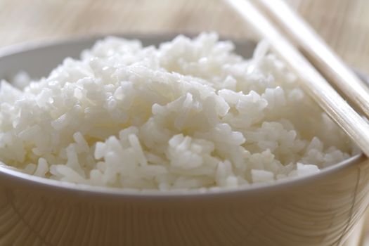 Closeup of a bowl of rice