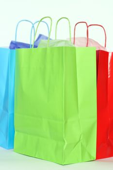 Three colorful shopping bags