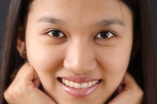 Close-up woman face