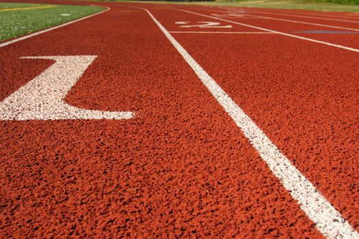 Start line in a running track