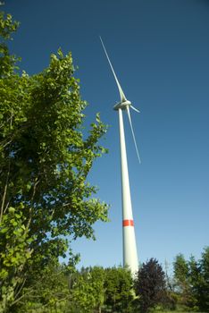 contraction side and windmill on a beautiful summer day