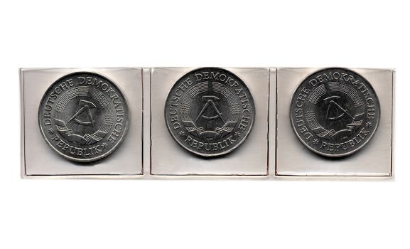 Collection of 1 Mark coins from the DDR (East Germany) - Note: no more in use since german reunification in 1990
