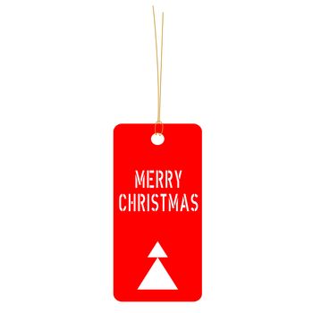 Vector Merry Christmas tag isolated on white