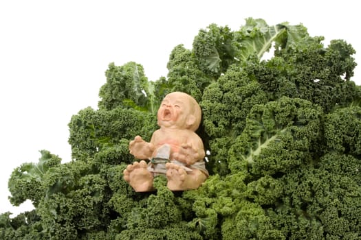Criying doll coming out from borecole,