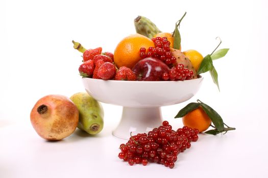 Composition of several fruits on a fruit-dish