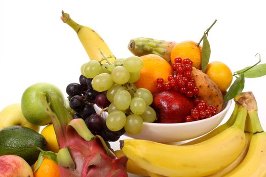 Composition of several fruits on a fruit-dish
