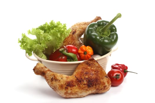 Chinese food with ingredients to make a meal