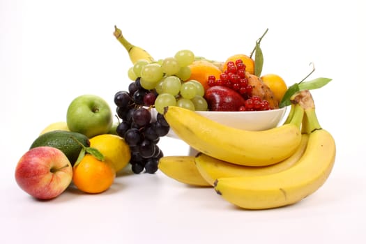 Composition of several fruits on a fruit-dish