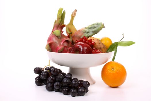 Composition of several fruits on a fruit-dish
